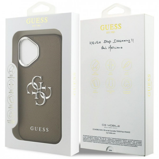 Guess Hardcase Grained Big 4G Classic Logo (GUHCP17SPG4SMCEW) iPhone 17 Brown Guess Hardcase Grained Big 4G Classic Logo (GUHCP17SPG4SMCEW) iPhone 17 Brown