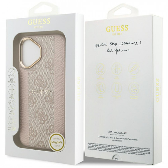 Guess Hardcase 4G Stripe MagSafe (GUHMP17SPG4SEMCP) iPhone 17 Pink