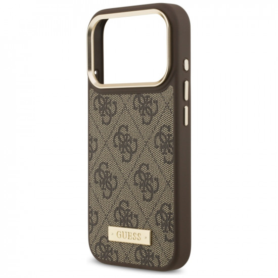 Guess Hardcase 4G Logo Plate MagSafe (GUHMP17LU4GPRW) iPhone 17 Pro Brown