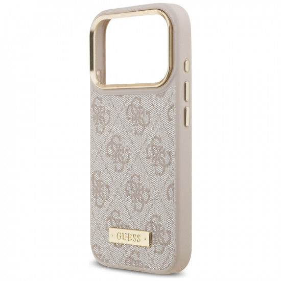 Guess Hardcase 4G Logo Plate MagSafe (GUHMP17LU4GPRP) iPhone 17 Pro Pink