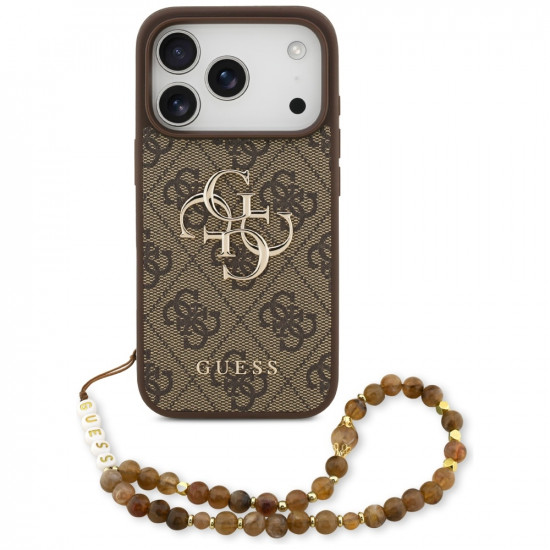 Guess Hardcase 4G Classic Logo with Pearl Strap (GUHCP17LP4GMGSW) iPhone 17 Pro Brown