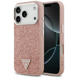 Guess Glitter Triangle Logo MagSafe (GUHMP17LPFGTSCMP) iPhone 17 Pro Pink