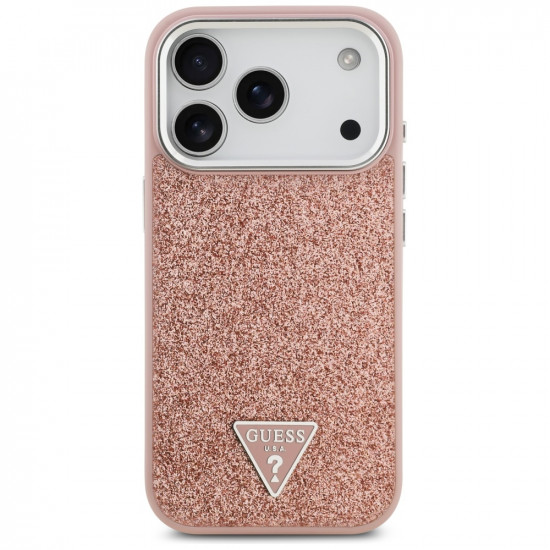 Guess Glitter Triangle Logo MagSafe (GUHMP17LPFGTSCMP) iPhone 17 Pro Pink