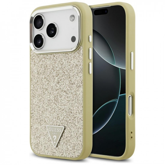 Guess Glitter Triangle Logo MagSafe (GUHMP17LPFGTSCMD) iPhone 17 Pro Gold