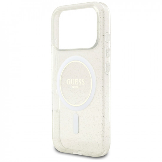 Guess IML Glitter with Pearl Strap MagSafe (GUHMP17XHGCRELST) iPhone 17 Pro Max Transparent