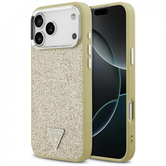 Guess Glitter Triangle Logo MagSafe (GUHMP17XPFGTSCMD) iPhone 17 Pro Max Gold