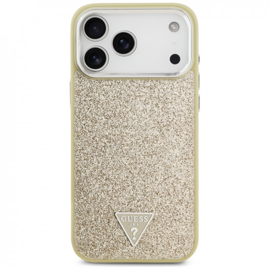 Guess Glitter Triangle Logo MagSafe (GUHMP17XPFGTSCMD) iPhone 17 Pro Max Gold