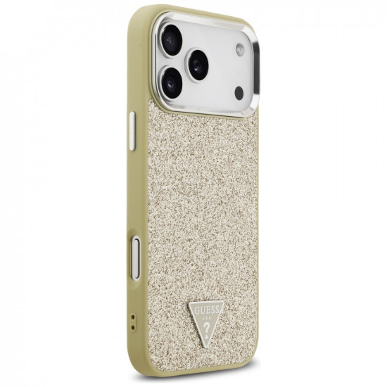 Guess Glitter Triangle Logo MagSafe (GUHMP17XPFGTSCMD) iPhone 17 Pro Max Gold