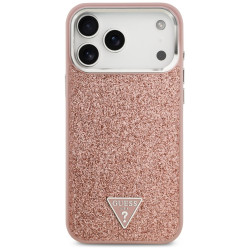 Guess Glitter Triangle Logo MagSafe (GUHMP17XPFGTSCMP) iPhone 17 Pro Max Pink