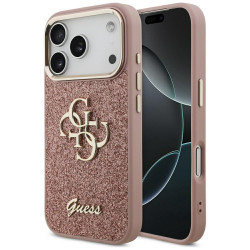 Guess Fixed Glitter Big 4G Metal Frame (GUHCP17LHG4SGCP) iPhone 17 Pro Pink