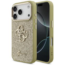 Guess Fixed Glitter Big 4G Metal Frame (GUHCP17LHG4SGCD) iPhone 17 Pro Gold