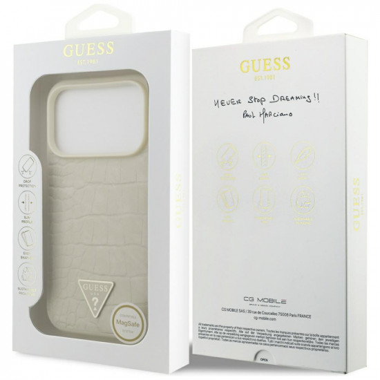Guess Croco Triangle Logo MagSafe (GUHMP17LPCRTHCD) iPhone 17 Pro Gold Guess Croco Triangle Logo MagSafe (GUHMP17LPCRTHCD) iPhone 17 Pro Gold