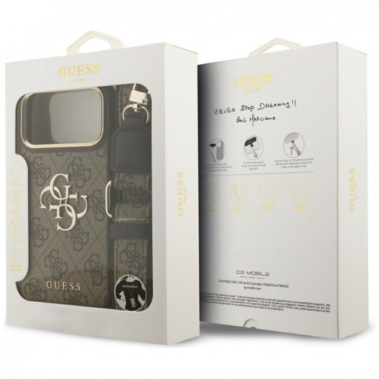 Guess Big 4G Classic Logo with Big Strap Metal Buttons (GUHCP17XP4G4BCSW) iPhone 17 Pro Max Brown