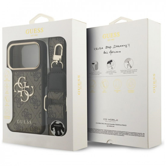 Guess Big 4G Classic Logo with Big Strap Metal Buttons (GUHCP17LP4G4BCSW) iPhone 17 Pro Brown
