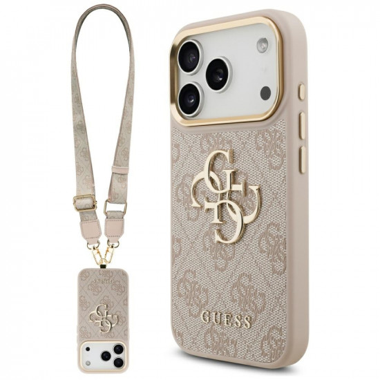 Guess Big 4G Classic Logo with Big Strap Metal Buttons (GUHCP17LP4G4BCSP) iPhone 17 Pro Pink