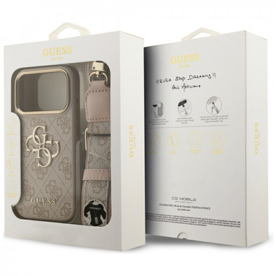 Guess Big 4G Classic Logo with Big Strap Metal Buttons (GUHCP17LP4G4BCSP) iPhone 17 Pro Pink