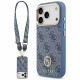 Guess 4G Strass Logo with Big Strap Metal Button MagSafe (GUHMP17LP4G4DCSB) iPhone 17 Pro Blue