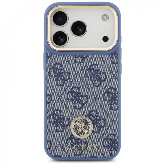 Guess 4G Strass Logo with Big Strap Metal Button MagSafe (GUHMP17LP4G4DCSB) iPhone 17 Pro Blue