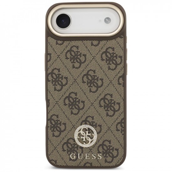 Guess 4G Strass Logo with Big Strap Metal Button MagSafe (GUHMP17MP4G4DCSW) iPhone 17 Air Brown