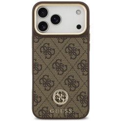 Guess 4G Strass Logo with Big Strap Metal Button MagSafe (GUHMP17XP4G4DCSW) iPhone 17 Pro Max Brown