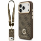Guess 4G Strass Logo with Big Strap Metal Button MagSafe (GUHMP17LP4G4DCSW) iPhone 17 Pro Brown