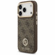 Guess 4G Strass Logo with Big Strap Metal Button MagSafe (GUHMP17LP4G4DCSW) iPhone 17 Pro Brown