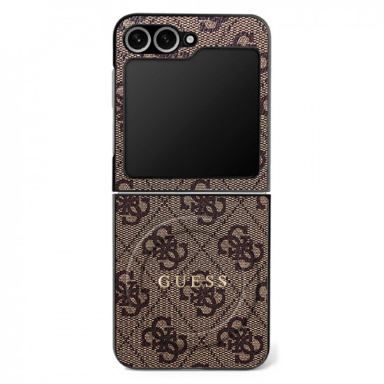 Guess 4G Collection Leather MagSafe (GUHMZF7P4MSEGCW) Samsung Galaxy Z Flip7 Brown
