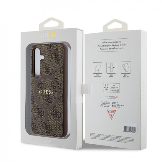 Guess 4G Collection Leather MagSafe (GUHMZF7P4MSEGCW) Samsung Galaxy Z Flip7 Brown