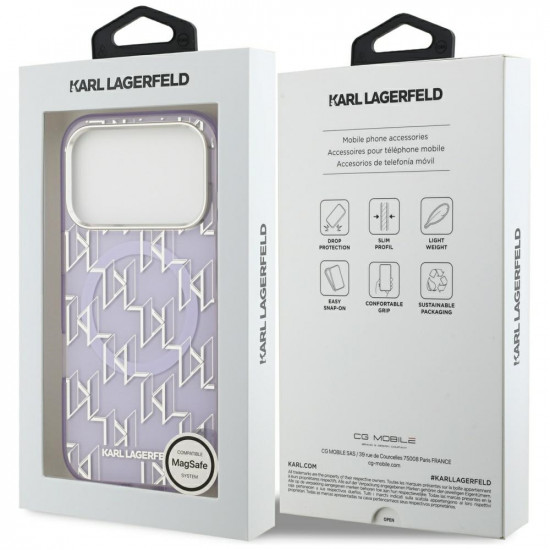 Karl Lagerfeld IML MagSafe KL Monogram (KLHMP17XHMIKLMEU) iPhone 17 Pro Max Purple