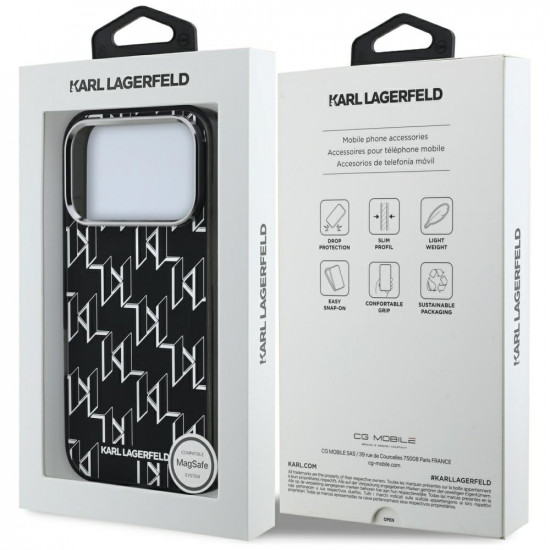 Karl Lagerfeld IML MagSafe KL Monogram (KLHMP17LHMIKLMEK) iPhone 17 Pro Black