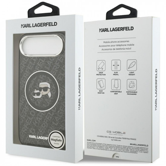 Karl Lagerfeld IML Glitter K&C Heads Logo MagSafe (KLHMP17MHMKBKCHOK) iPhone 17 Air Black Karl Lagerfeld IML Glitter K&C Heads Logo MagSafe (KLHMP17MHMKBKCHOK) iPhone 17 Air Black