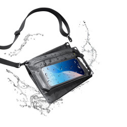 Spigen Waterproof Crossbag (A640) Universal Crossbody Pouch for Accessories, 2 Compartimens Black