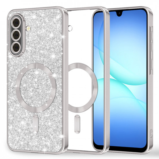 Techsuit Luxury Glitter MagSafe Samsung Galaxy A17 5G / A17 4G Silver