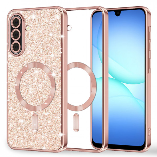 Techsuit Luxury Glitter MagSafe Samsung Galaxy A17 5G / A17 4G Rose Gold