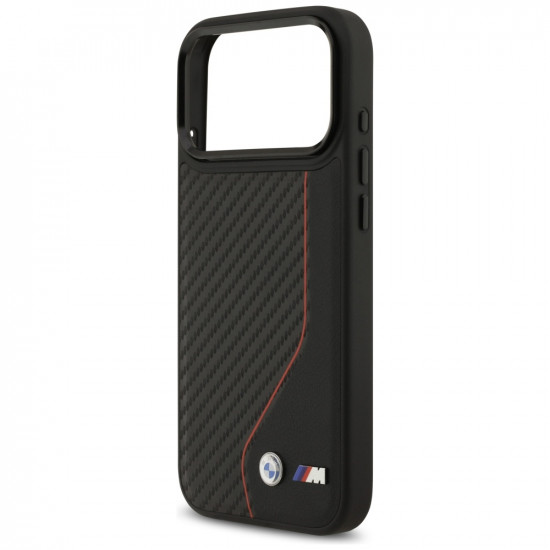 Case BMW M Carbon Line &amp; Logo MagSafe for iPhone 17 Pro Max red