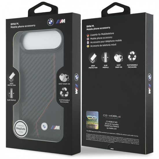 Case BMW M Carbon Line & Logo MagSafe for iPhone Air red Case BMW M Carbon Line & Logo MagSafe for iPhone Air red
