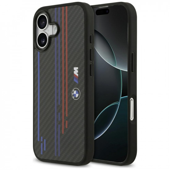 Case BMW M Kevlar Lines & Logo MagSafe for iPhone 17 black Case BMW M Kevlar Lines & Logo MagSafe for iPhone 17 black