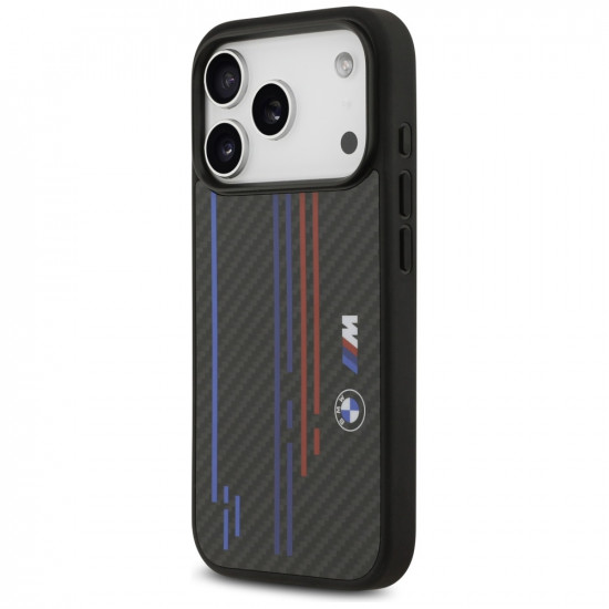 Case BMW M Kevlar Lines & Logo MagSafe for iPhone 17 Pro black Case BMW M Kevlar Lines & Logo MagSafe for iPhone 17 Pro black