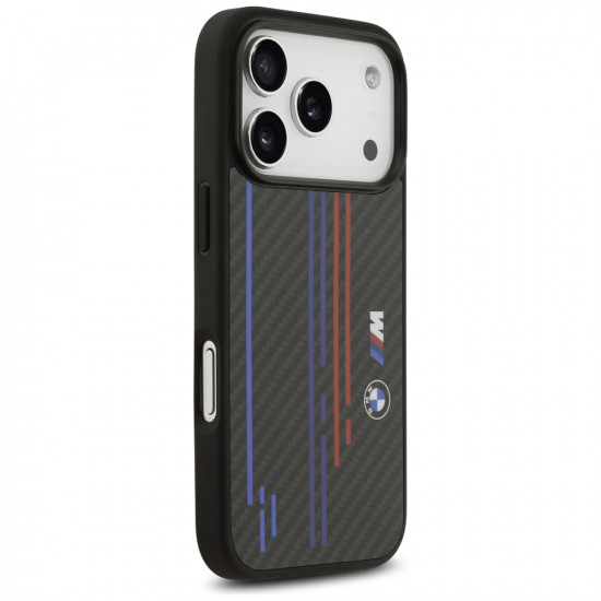 Case BMW M Kevlar Lines & Logo MagSafe for iPhone 17 Pro black Case BMW M Kevlar Lines & Logo MagSafe for iPhone 17 Pro black