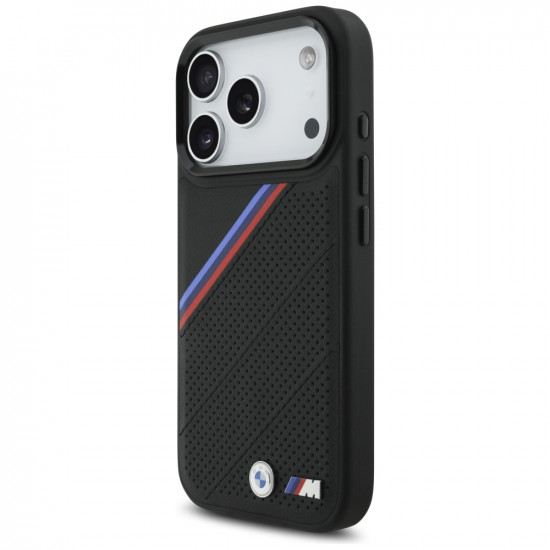 BMW M Tricolor Metal Logo MagSafe Case for iPhone 17 Pro Black