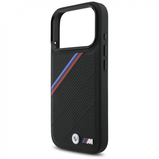 BMW M Tricolor Metal Logo MagSafe Case for iPhone 17 Pro Black