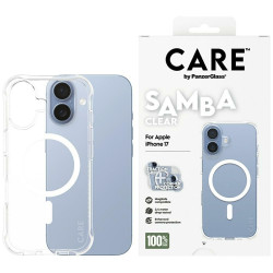 Case CARE by PanzerGlass Fashionable Samba w. White MagSafe for iPhone 17 transparent