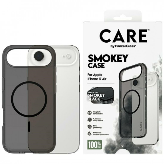CARE by PanzerGlass Flagship Urban Explorer case in Black MagSafe for iPhone Air smoke