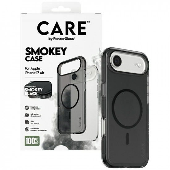 CARE by PanzerGlass Flagship Urban Explorer case in Black MagSafe for iPhone Air smoke