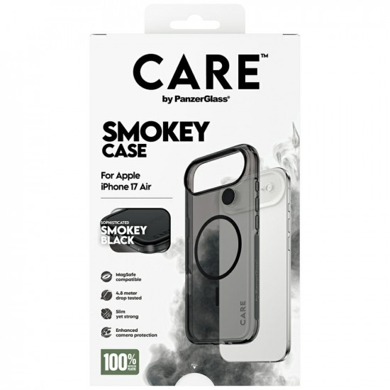 CARE by PanzerGlass Flagship Urban Explorer case in Black MagSafe for iPhone Air smoke