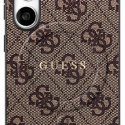 Guess 4G Ring Classic Logo MagSafe Case for Samsung Galaxy S25 FE Brown