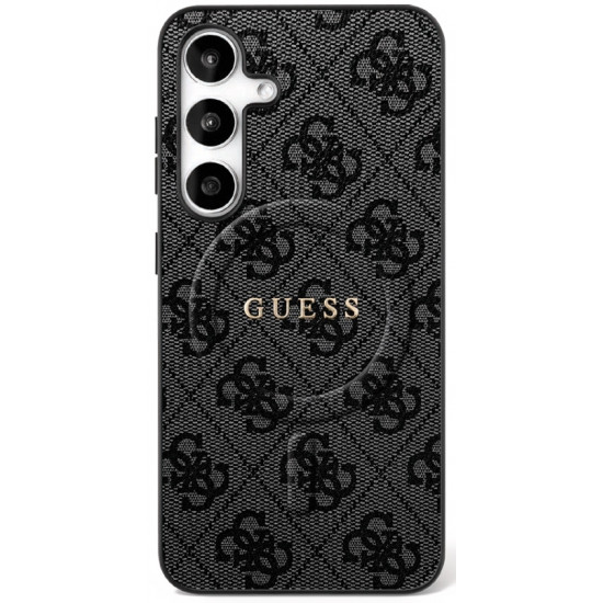 Guess 4G Ring Classic Logo MagSafe case for Samsung Galaxy S25 FE black