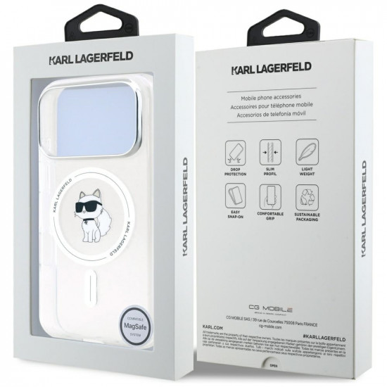 Karl Lagerfeld IML Choupette MagSafe Case for iPhone 17 Pro Max Clear