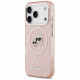 Karl Lagerfeld IML Glitter Karl &amp; Choupette Heads Logo MagSafe Case for iPhone 17 Pro Pink