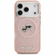 Karl Lagerfeld IML Glitter Karl &amp; Choupette Heads Logo MagSafe Case for iPhone 17 Pro Pink